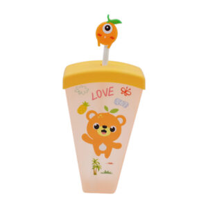 Стакан д/напоїв з трубочкою пластик Малюнок Мікс арт.720LY6007_