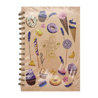 Блокнот А5 Малюнок з солодощами на спіралі в клітинку арт.А5_