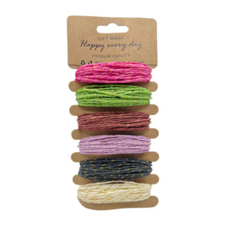 Набір д/рукоділля GiftWrap Шнур паперовий з люрексом 6шт арт.1134#-B6 *12_