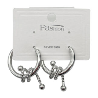 Сережка Fashion SilverS925 Срібляста Кільця з спіраллю *12