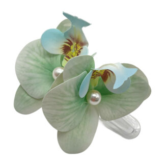 Заколка-прищіпка д/вол пластик 1шт 11см Орхідея арт.67-H003 *5