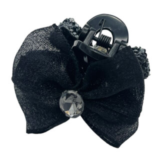 Краб д/вол пластик 1шт 4см Бант органза+стрази  арт.67-F084 *12