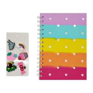 Блокнот А5 Силіконова обкладинка з джибітсами на спіралі в лінію арт.A5-DIY