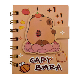 Блокнот А7 Капібара на спіралі в лінію на липучці арт.SH-06071 (1075-34) *24