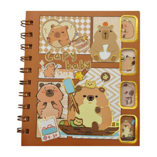 Блокнот А6 Капібара на спіралі в лінію з закладками арт.SH-1119 *12