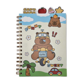Блокнот А5 Капібара на спіралі в лінію з закладками арт.pp-kp-1 (1075-21)