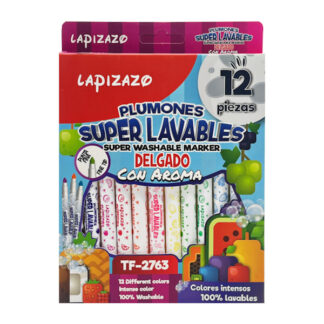 Фломастери LAPIZAZO Super Lavables Aroma 12 кольрів  арт.TF-2763