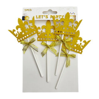 Топер д/торта Let's Party 4шт Корона арт.KT-20 *12