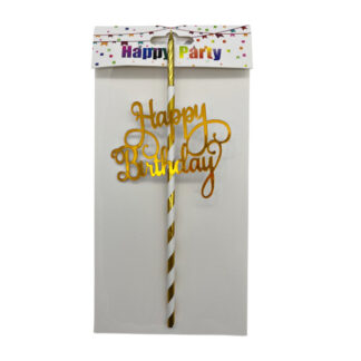 Топер д/торта Happy Party 1шт Happy Birthday Мікс арт.YW-66/110 *12