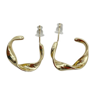 Сережка Fashion SilverS925 Золотиста пусети Об'ємна *12