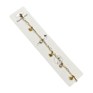 Браслет Stainless steel Золотистий/Сріблястий Мікс арт.1180-F120/121/122/123/126 *10