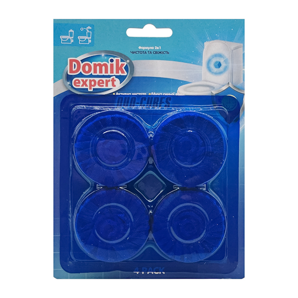 Таблетки д/унітазу Domik Expert 4шт ефект синьої води