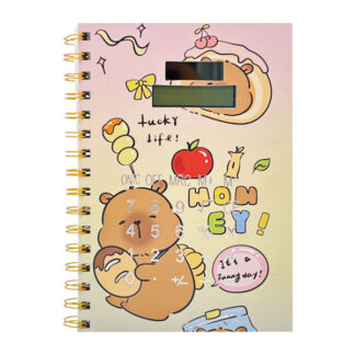 Блокнот А5 з калькулятором в лінію на спіралі Малюнок Мікс арт.HY25-7 *6