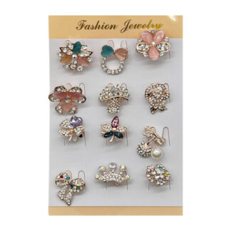 Брошка 1шт Золотиста/Срібляста 2-4см Фігурна Стрази Мікс арт.1176-1/2 *36