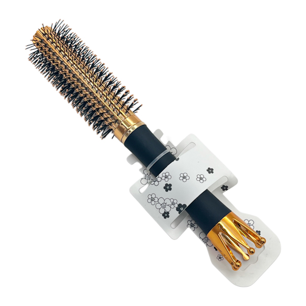 Розчіска д/вол Кругла Золотиста чорна ручка з короною