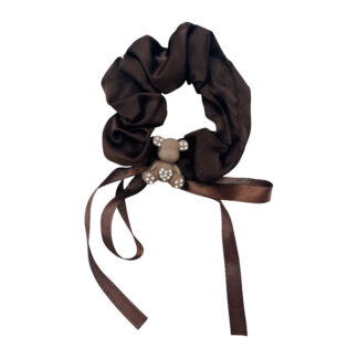 Резинка д/волосся 1шт Шовк Бант Декор з стразами Мікс арт.67-F054/55/56/57 *40