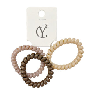 Резинка-спіралька д/волосся Набір 3шт Мокко арт.1905#-F154 *12