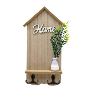 Декоративна настінна ключниця Будиночок з поличкою Мікс арт.18/21 *4