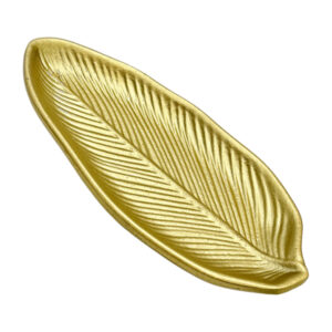 Тарілка-підставка декоративна 1шт 23см Золотистий Лист арт.22