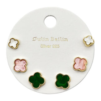 Сережка QulinBeilin Набір 3пари під бренд Мікс арт.82744/74260 *6