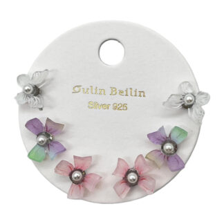 Сережка QulinBeilin Набір 3пари Кольорове каміння арт.85222/87217/87178/82233/81272/86781