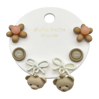 Сережка QulinBeilin Набір 3пари Дитяча арт.86368/87425/85624/85515