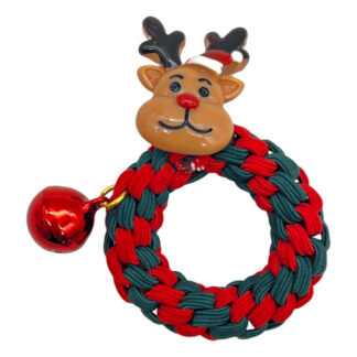 Резинка д/вол 1шт плетенна Новорічна з дзвоником арт.67-F019 *25