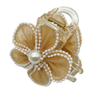 Краб д/вол пластик 1шт 8см Квітка Органза/перлини арт.64-F003 *12