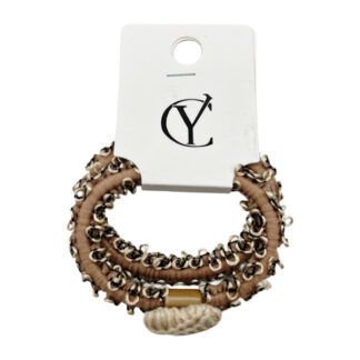 Резинка д/волосся CY 2шт в'язана Мокко арт.67-F024 *20