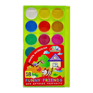 Акварель 18 кол., б/п, пластик, Мозаїка 300104