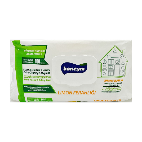 BONEYM вол.серв.універсальні д/прибирання 100 шт Лимон *12