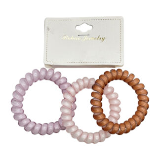 Резинка-спіралька д/вол BohaoJewelry 3шт Кольорова арт.1164-01 *12