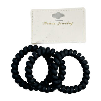 Резинка-спіралька д/вол BohaoJewelry 3шт Чорна Матова арт.1164-03 *12