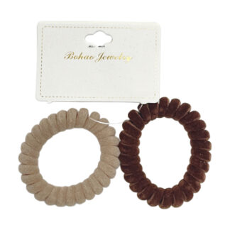 Резинка-спіралька д/вол BohaoJewelry 2шт Мокко Велюрова арт.1164-04 *12