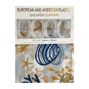 Шторка в ванну 180*180 1шт Малюнок +12 гачків Мікс арт.SJ-5