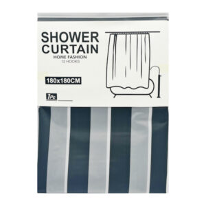 Шторка в ванну SC 180*180 1шт Кольорова Полоска +12 гачків Мікс арт.A-23