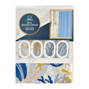 Шторка в ванну OUMEIYA 180*180 1шт Малюнок +12гачків Мікс арт.SP-5