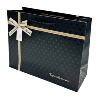 Пакет под. 30,5*27*12см Бант Чорний в горошок арт.122-1 *12