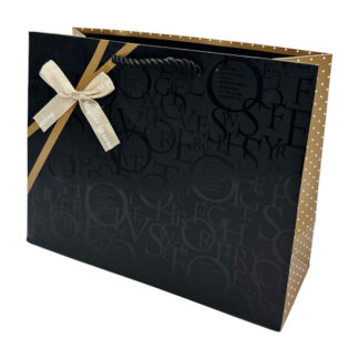 Пакет под. 35*32*13,8см Бант Чорний в горошок/візерунок Мікс арт.1228-/8123-XL *12