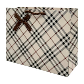 Пакет под. 35*32*13,8см Бант Бордовий/Білий в клітинку Мікс арт.13A30-XL *12