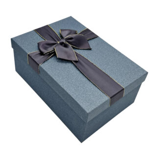 Коробка подар. Бант Синя глітер B2-2411 Середня 1шт