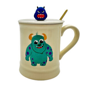 Чашка керамічна з кришкою і ложкою Малюнок Монстри арт.AP10273