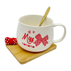 Чашка керамічна  ложкою Бант арт.AP8026