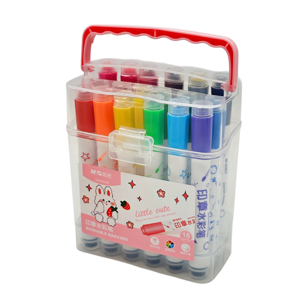 Фломастери M&G 18кольорів з штампами у футлярі арт.ACP901WO (76-09)