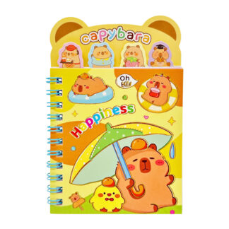 Блокнот А7 Капібара на спіралі з наклейками арт.CY-EF *24