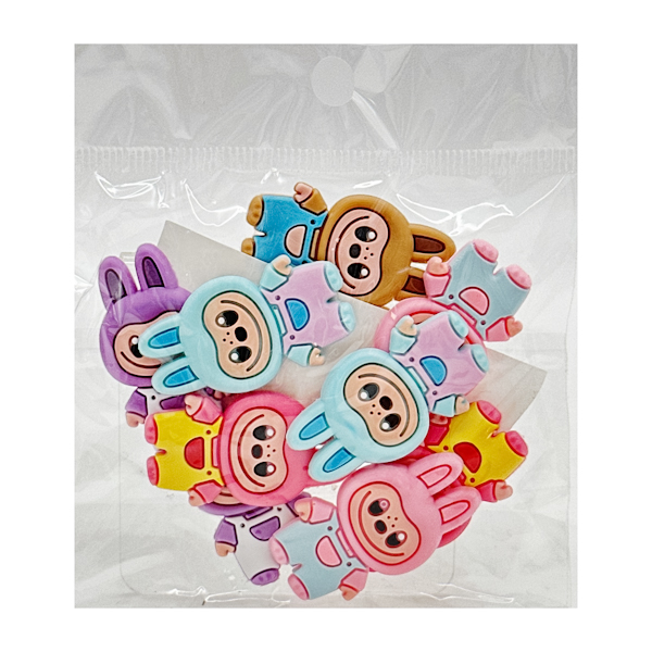 Фігурка силіконова самоклеюча Набір 10шт Лабубу/Капібара арт.1508-BJ039