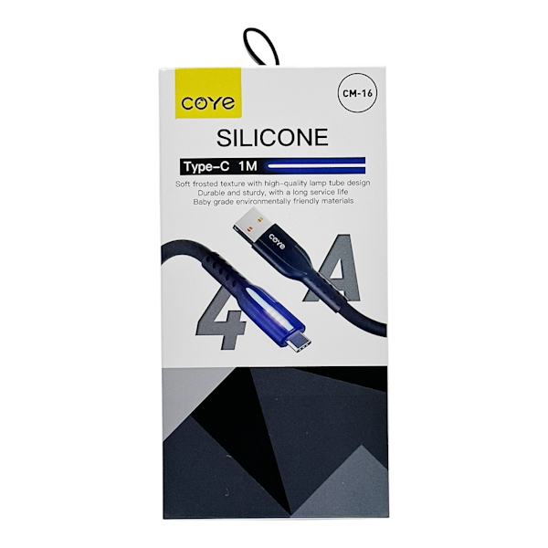 Кабель COYE 1м 4A силікон USB-Type-C Led-підсвітка арт.CM-16 (13-17)