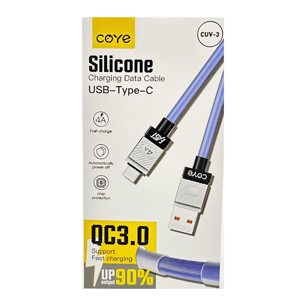 Кабель COYE 4A Fast силікон USB-Type-C арт.CUV-3 (13-20)