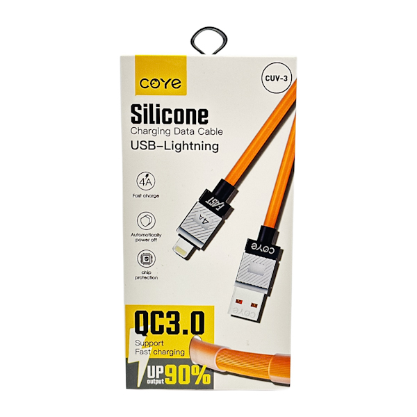 Кабель COYE 4A Fast силікон USB-Lightning арт.CUV-3 (13-21)