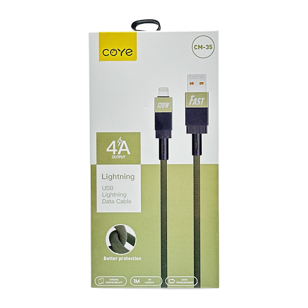 Кабель COYE 1м 4A Fast плетений USB-Lightning арт.CМ-35 (13-11)